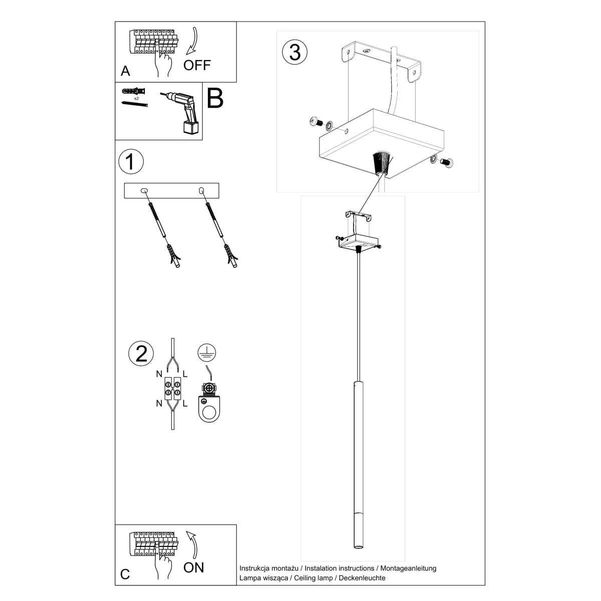 MOZAICA - 1 Pendelleuchte, schwarz/kupfer, einflammig, G9