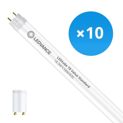 Vorteilspaket - 10x Ledvance LED-Röhre T8 Value (EM/Netz)