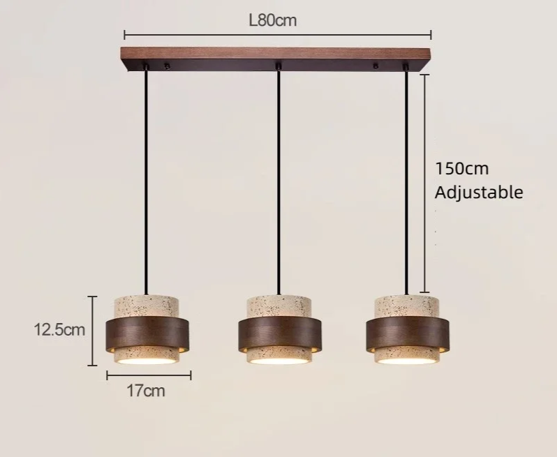 Halona - LED-Pendelleuchte aus Naturstein