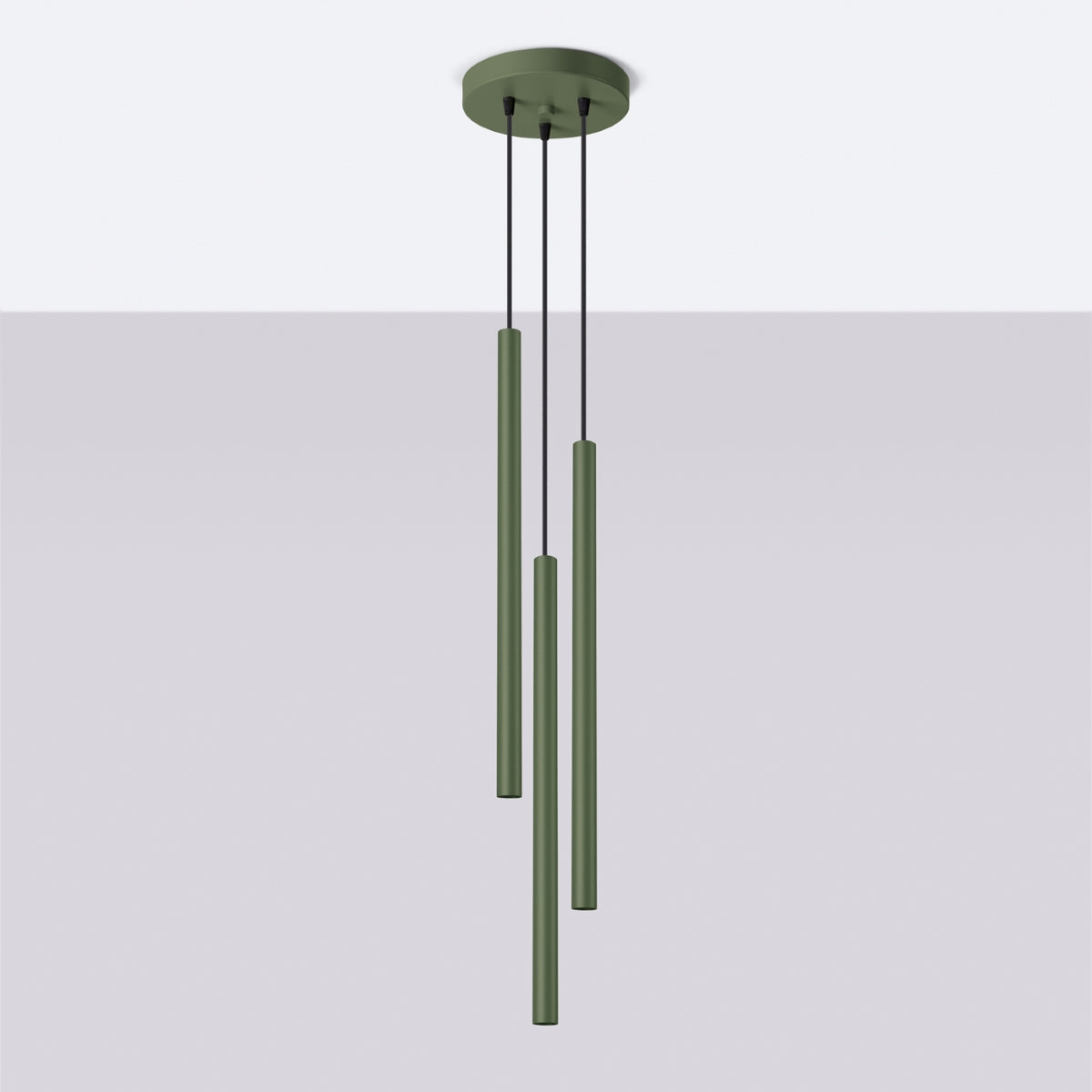 Orbita - 3-flammige Pendelleuchte, olivgrün, 19