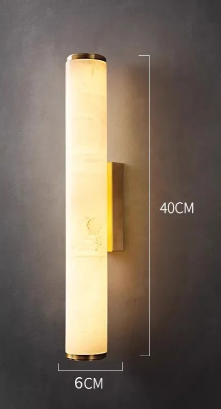 Minimalistische - Wandleuchte aus Kupfer und Marmor
