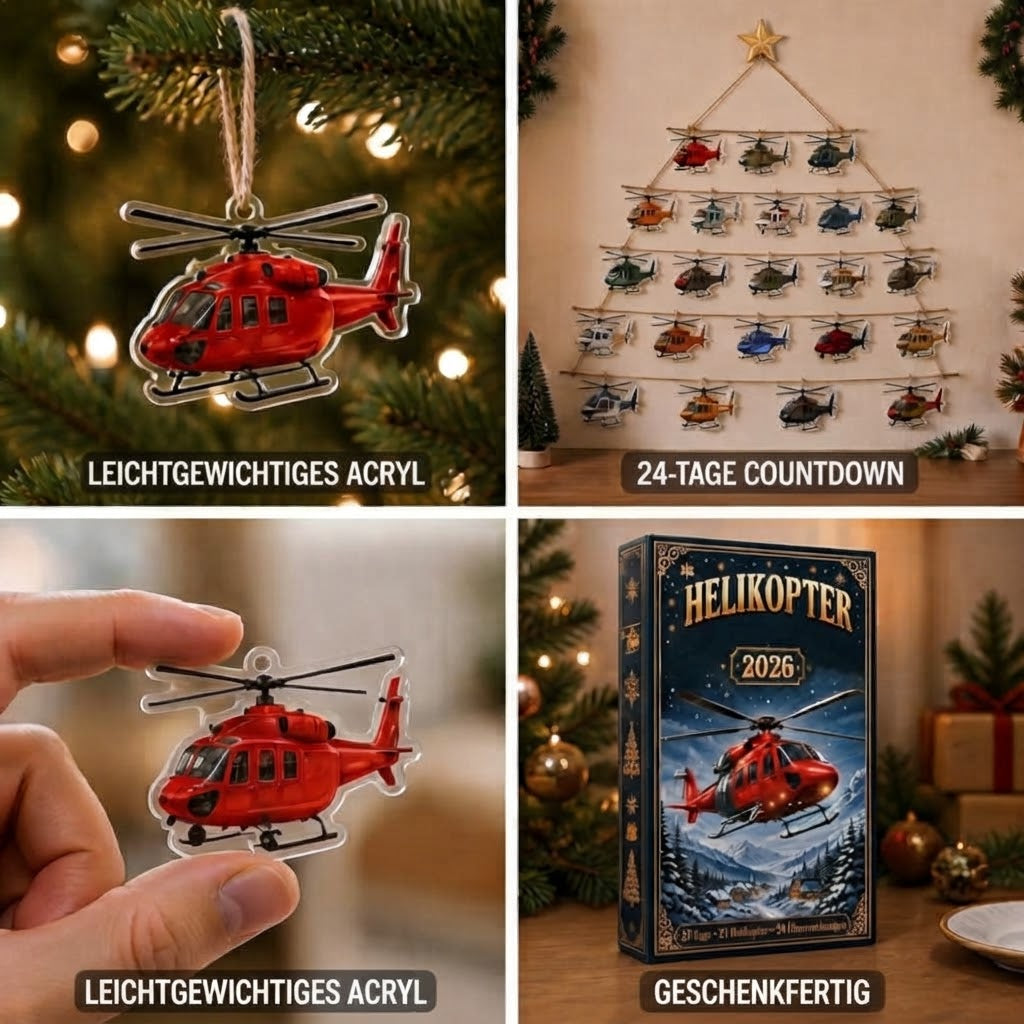 AeroLume - Adventskalender mit 24 Flugdekorationen aus Acryl