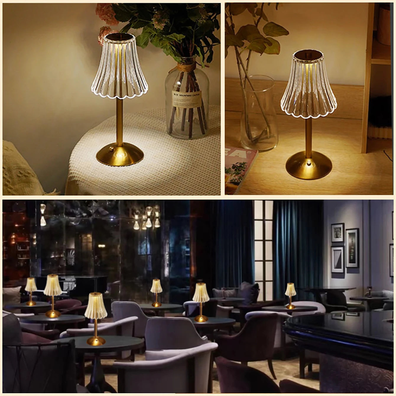 Nuova - Kristall-LED-Tischleuchte mit Touch-Dimmer und 3