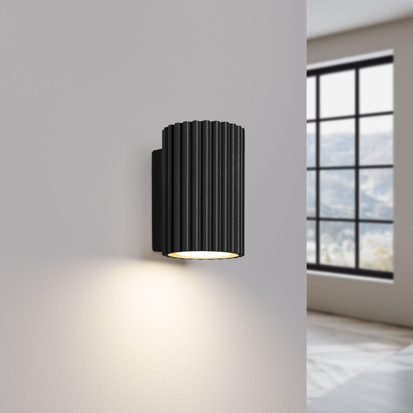 Carbon - 10 Wandleuchte aus schwarzem Aluminium