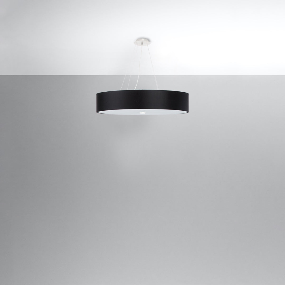 Plafona - Schwarzer Kronleuchter, 70 cm (6x E27), aus