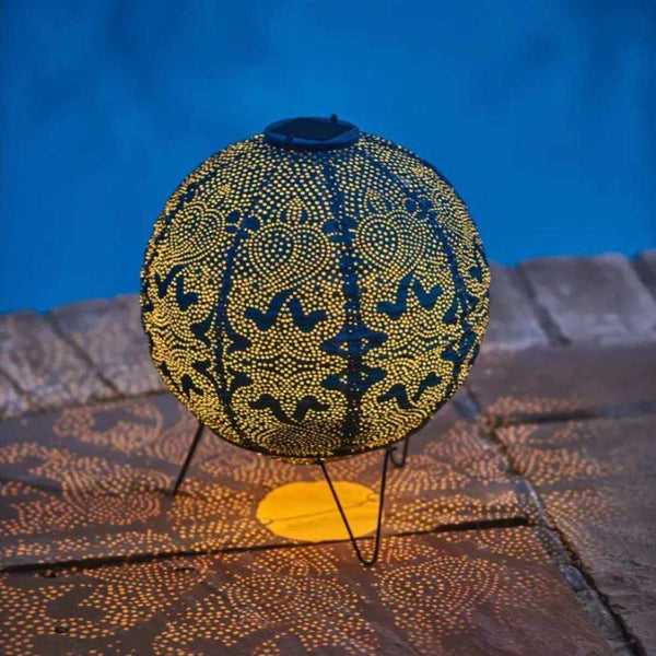 Solarlaterne - kugelförmiges Design mit Marrakesch-Muster