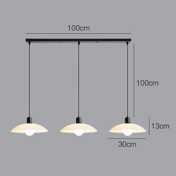 Minimalistische - Pendelleuchte aus weißem Glas