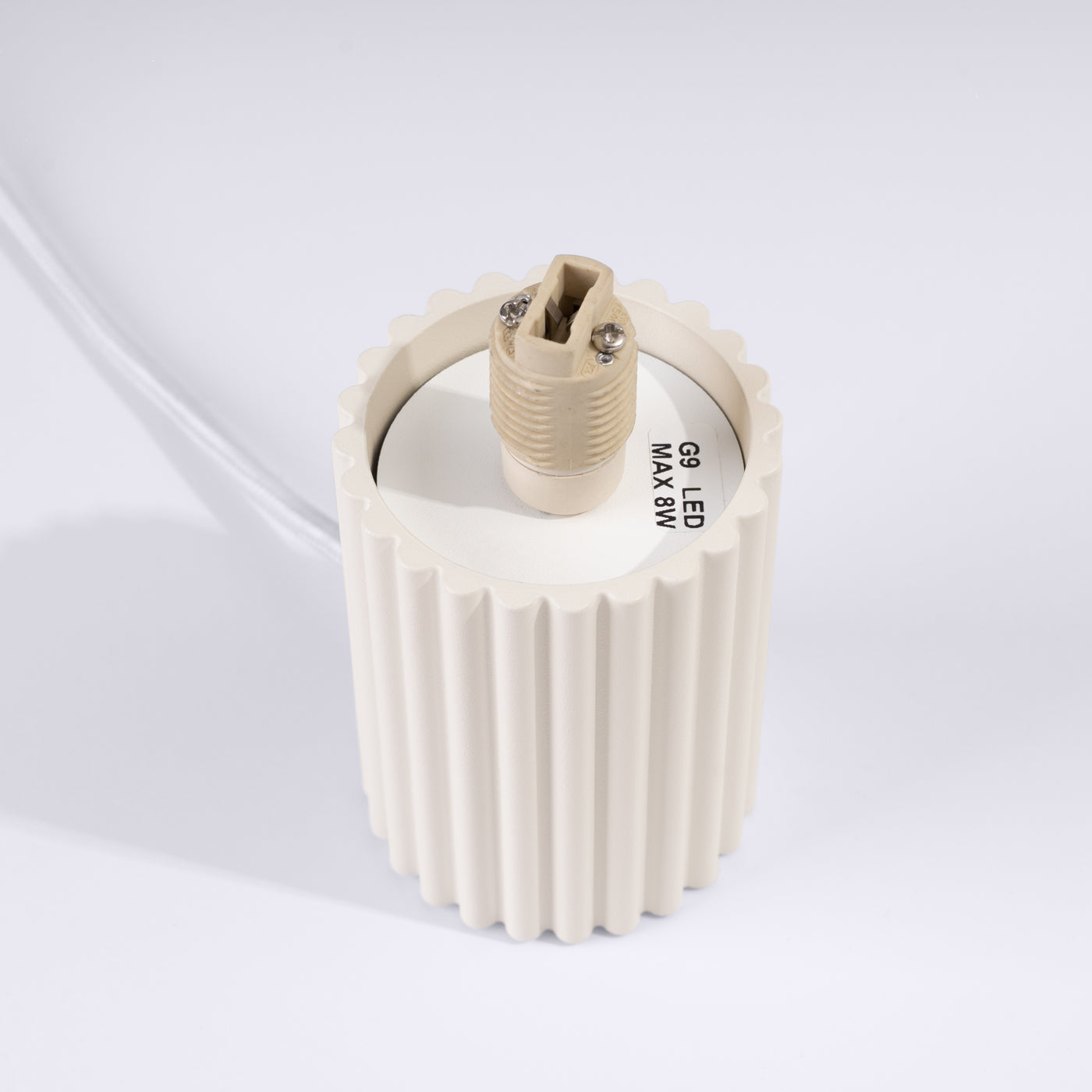 Bureia - Beige Tischleuchte mit mattiertem Glasschirm