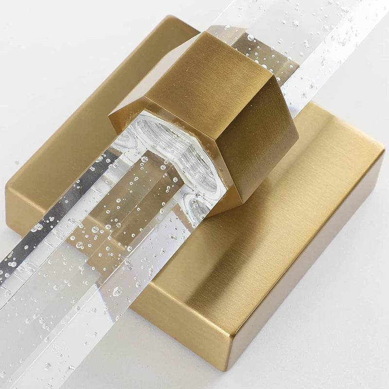 Wallix - Goldene LED-Wandleuchte mit Kristallblasen