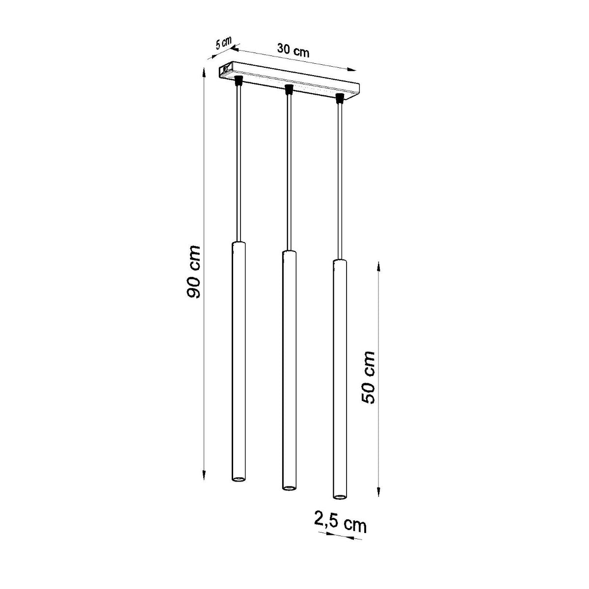 Pastelo - 3 Pendelleuchte, weiß, aus Stahl