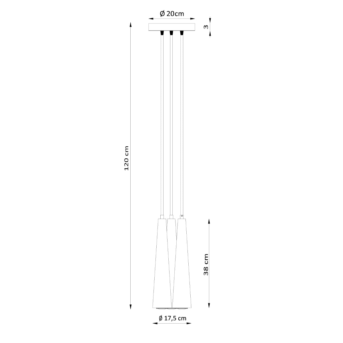 Plafona - 3-flammige Pendelleuchte, Naturholz