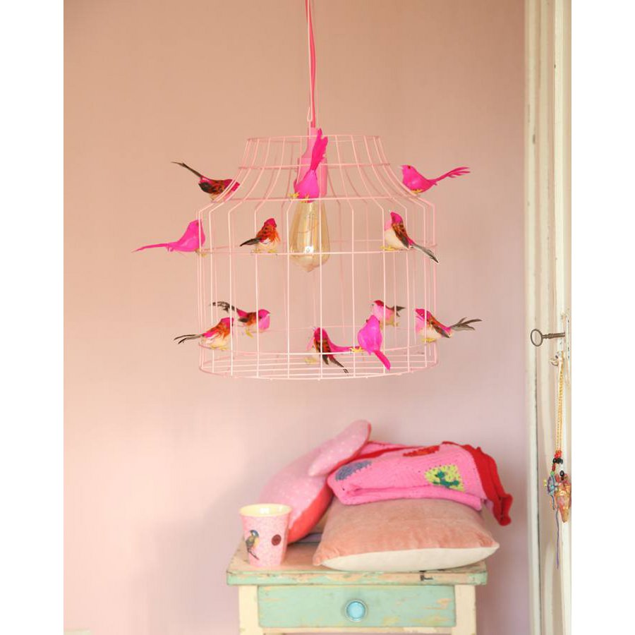 Dutch - Dilight - Vogelkäfig-Hängeleuchte in Rosa mit