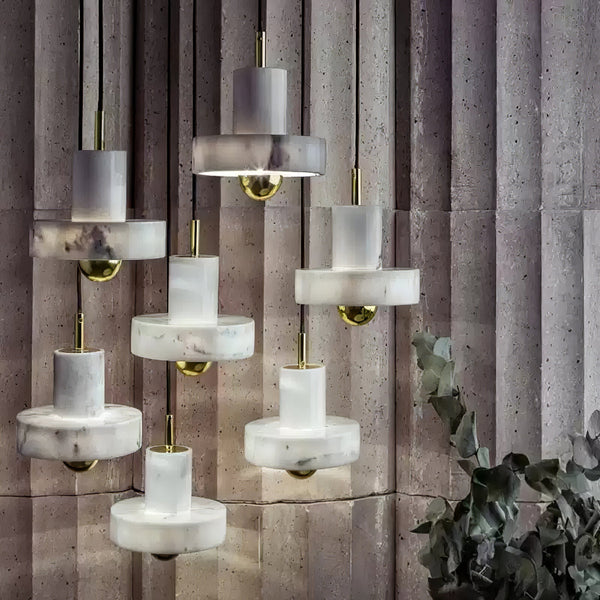 Marble - Pendelleuchte Marble Aura aus Marmor und Metall
