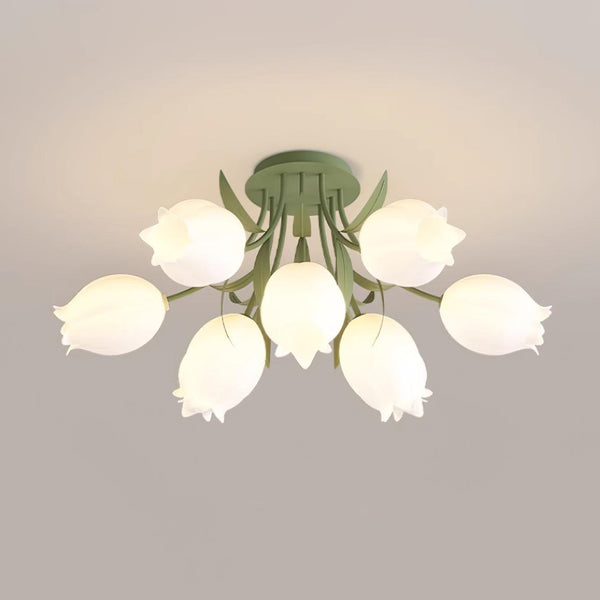 Lucero - Deckenleuchte mit Lilienblüten in Creme