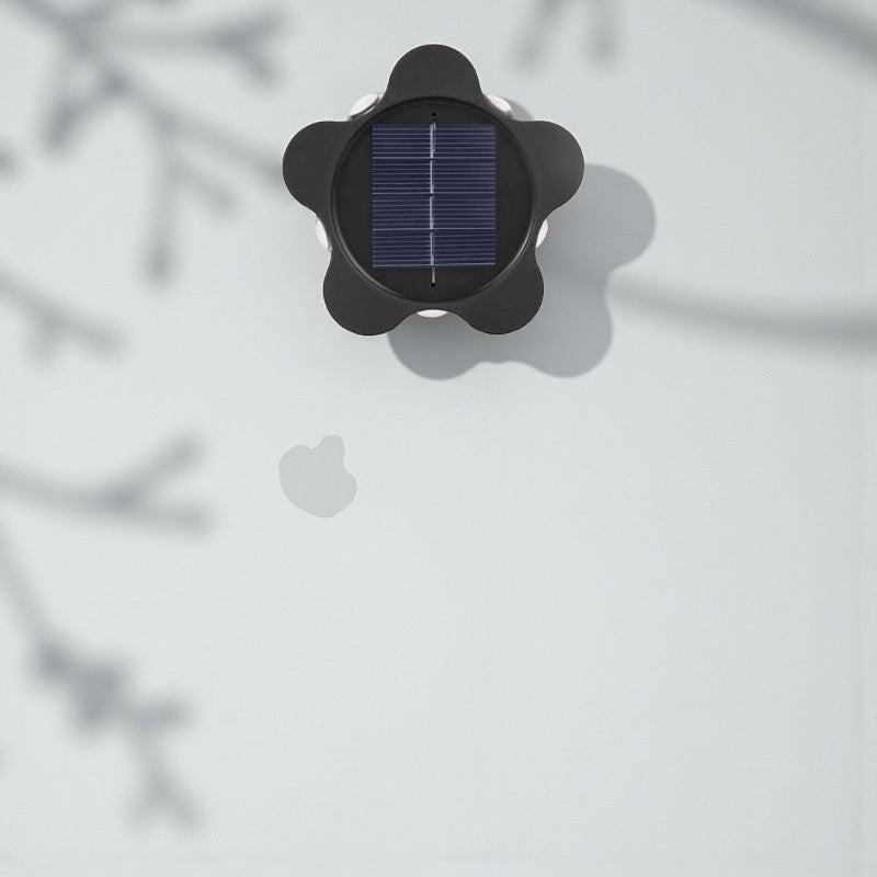 Solarbetriebene LED-Außenwandleuchte Pentagramm Design moderne Beleuchtung