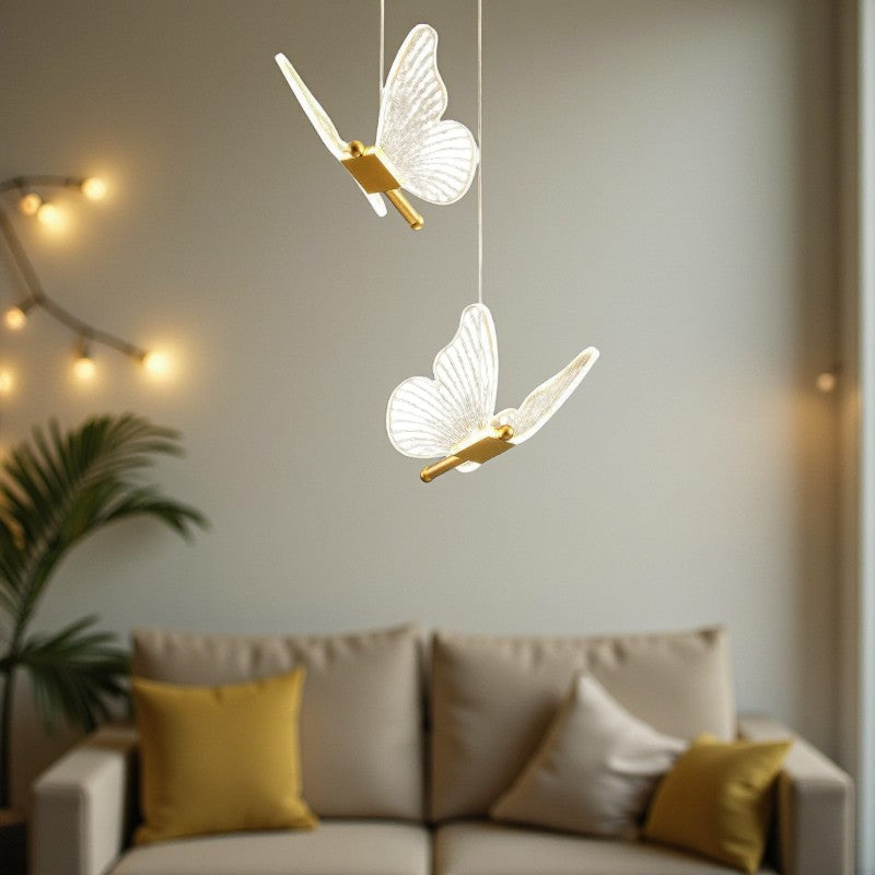 Minimalistische Acryl-Schmetterling-LED-Hängelampe Moderne Dekorative Beleuchtung