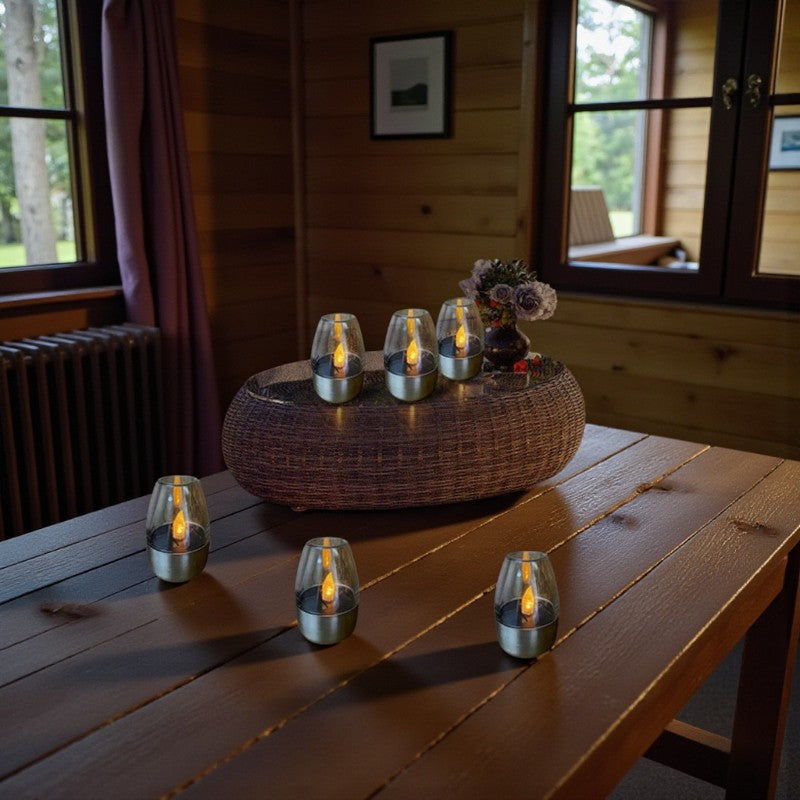 Art Deco Solar-LED-Außenlampe Wasserdicht Beleuchtung inspiriert vom Weinglas