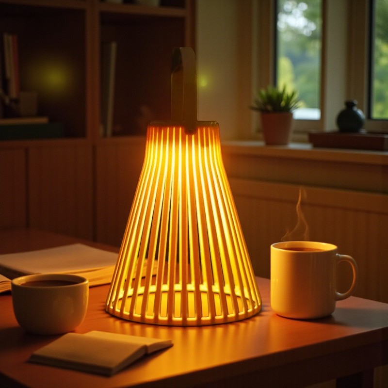 Desko - Solar-LED-Hängeleuchte mit Bambus-Käfig & Griff