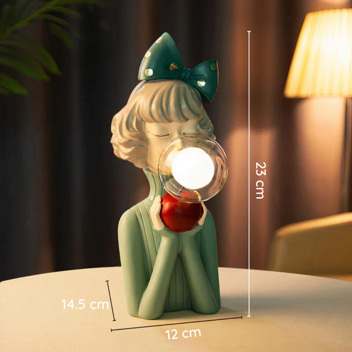Lino - Tischlampe Holz & Glas mit LED Beleuchtung