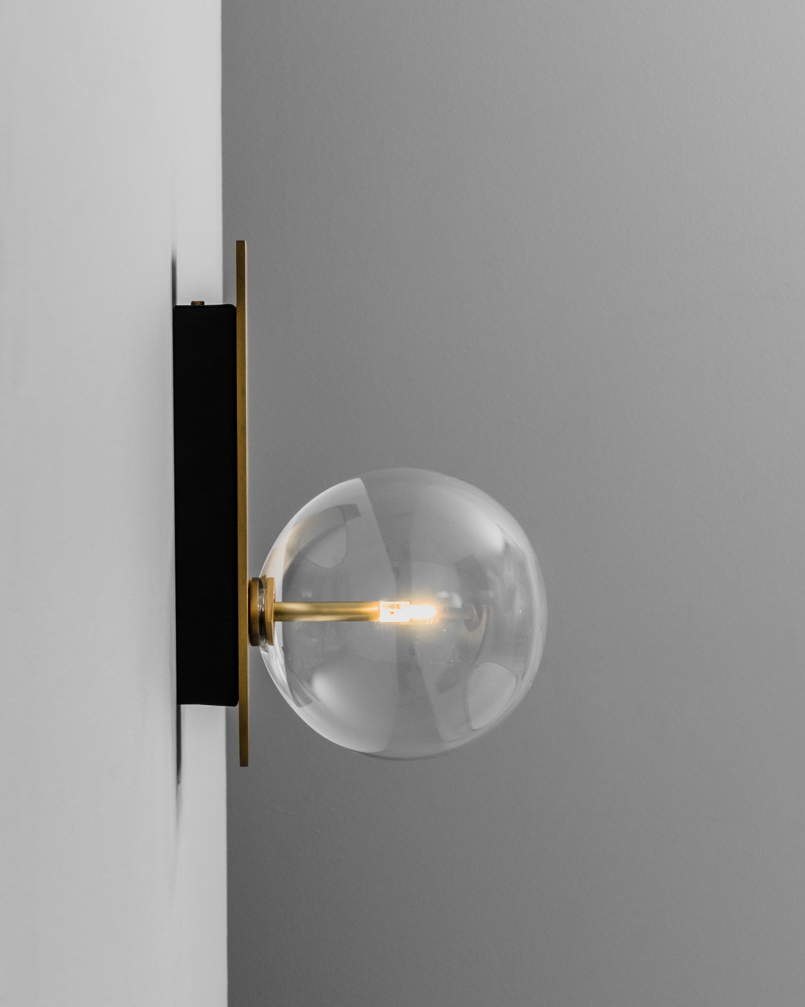 Metall/Glas - Designer-Wandleuchte, Metall/Glas