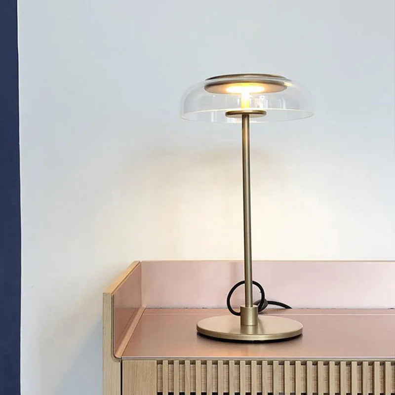 Quelix - Designer-Tischleuchte aus Glas mit LED