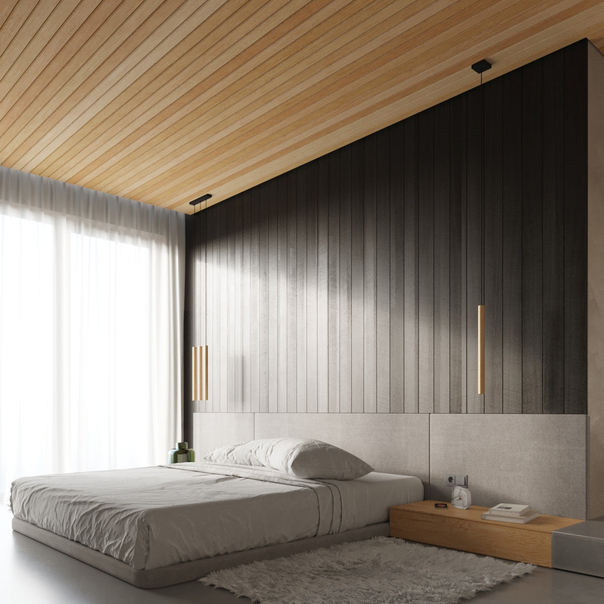 Nimbus - Pendelleuchte aus Holz mit 5 Leuchten