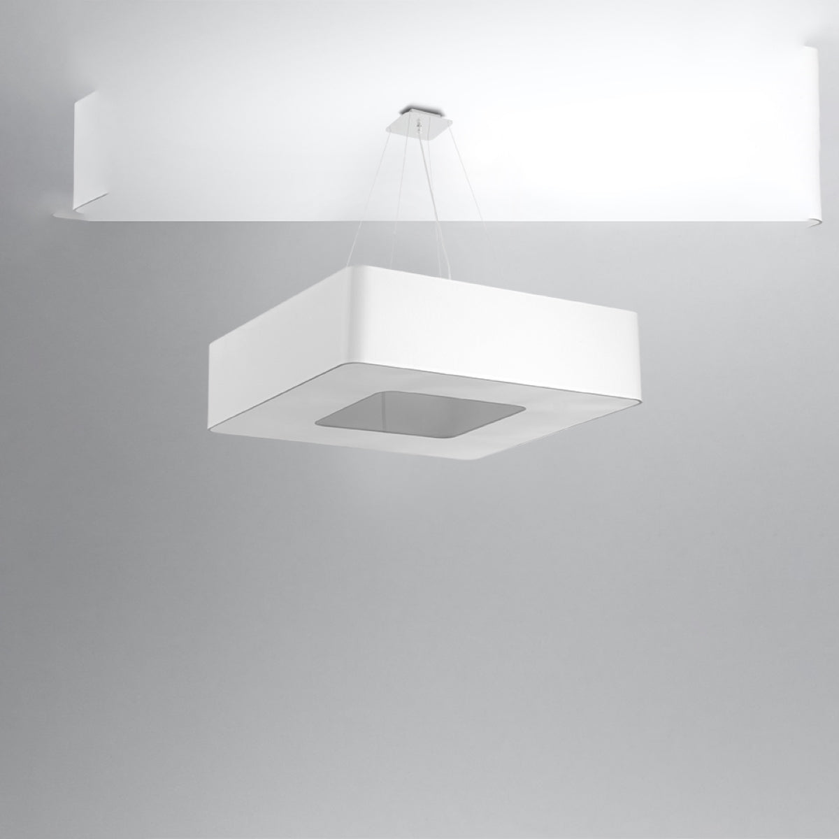 Quadratischer - Kronleuchter, weiß, 80 × 80 cm