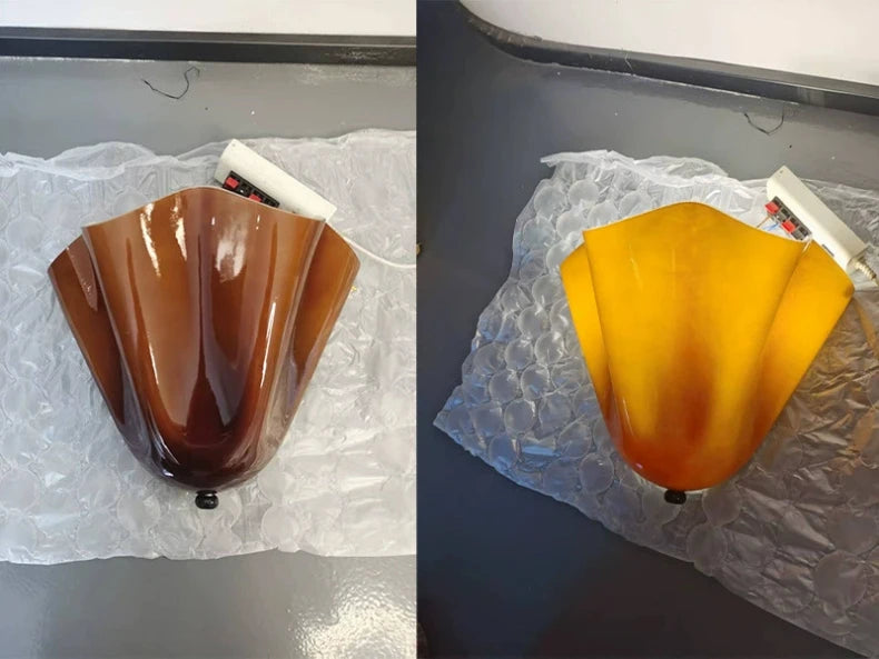 Murano - Wandleuchte aus farbigem Wabi-Sabi-Glas im