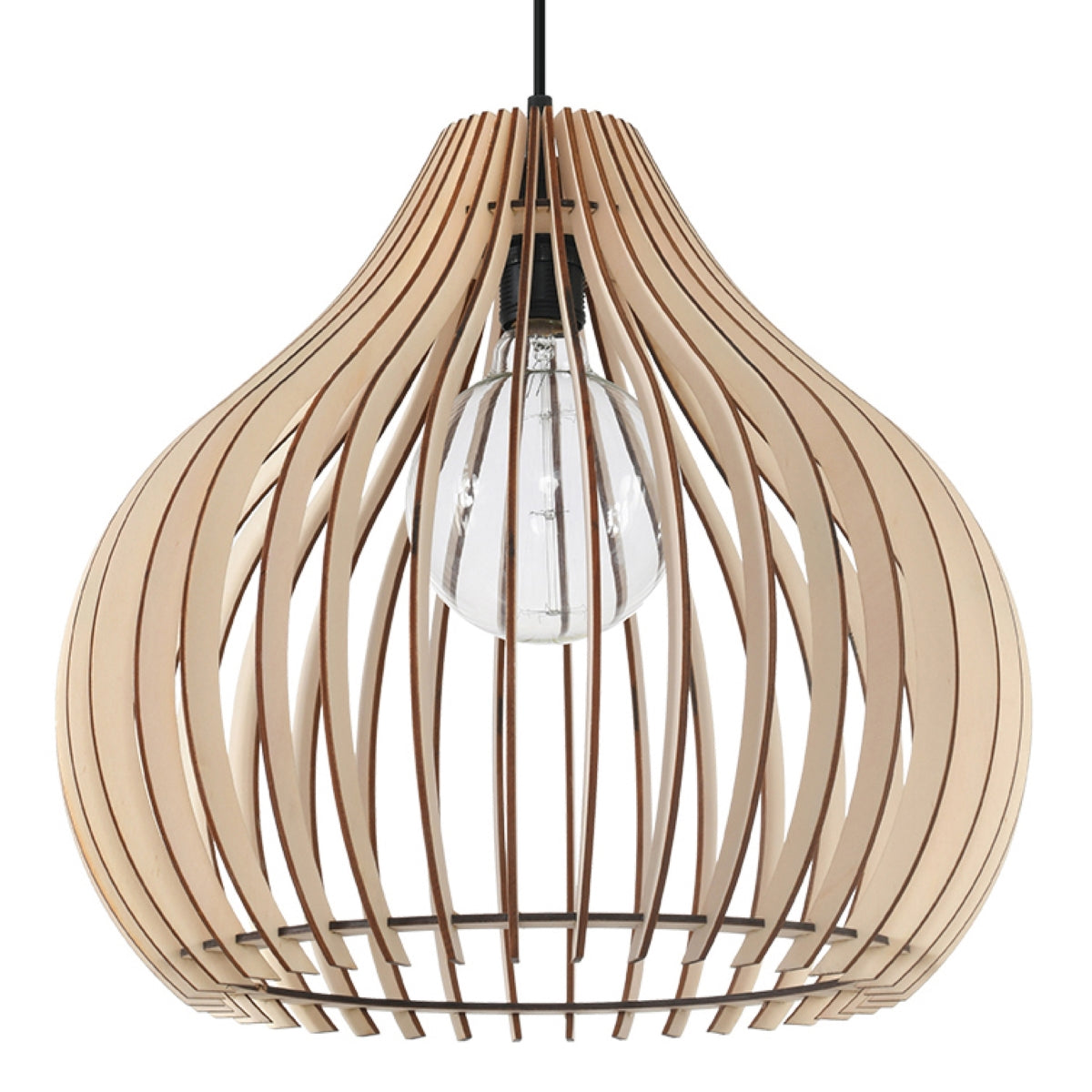 Halona - Pendelleuchte aus Holz, 40 cm Durchmesser