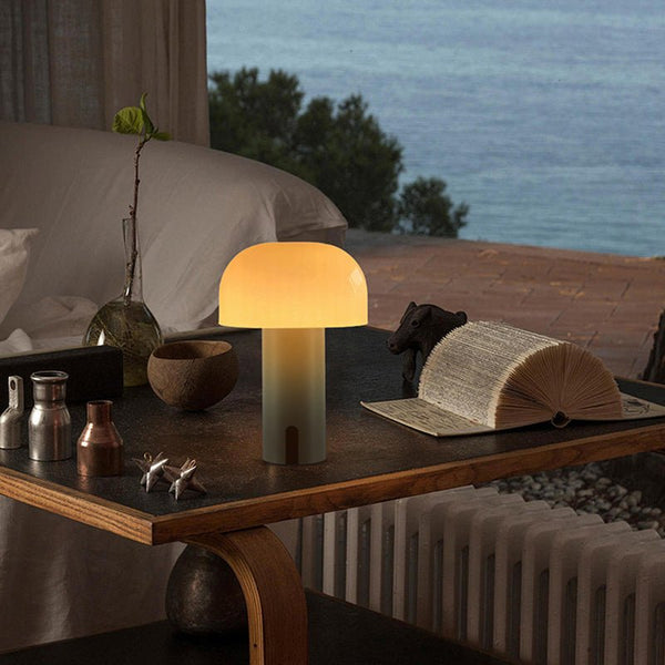 Focalia - Kabellose Pilz-Tischleuchte mit Touch-Dimmer