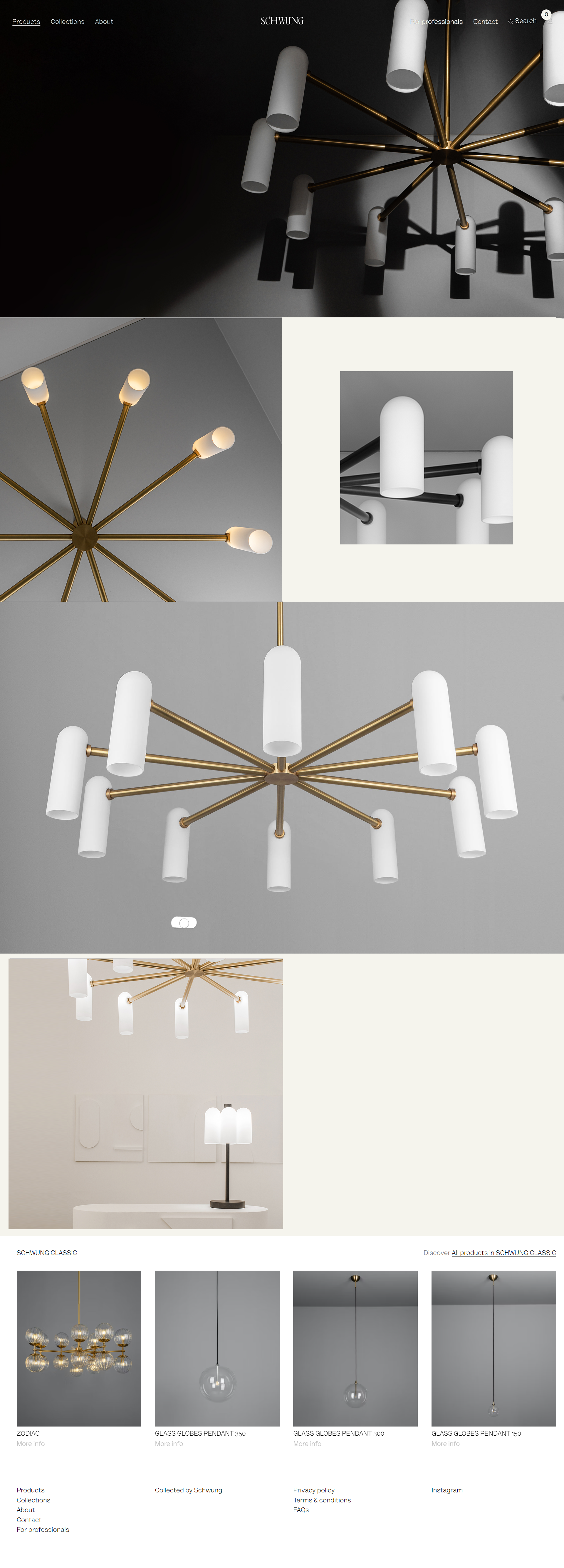Schwung - Lighting - Runder Kronleuchter, Metall/Glas