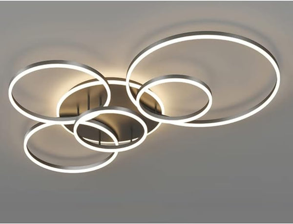 Rondea - Moderne schwarze LED-Deckenleuchte mit 5/6 Ringen