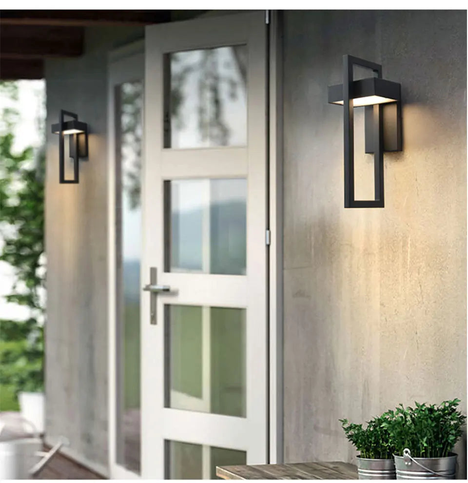 Terraza - Vintage LED-Außenwandleuchte 10 W IP65 in Schwarz