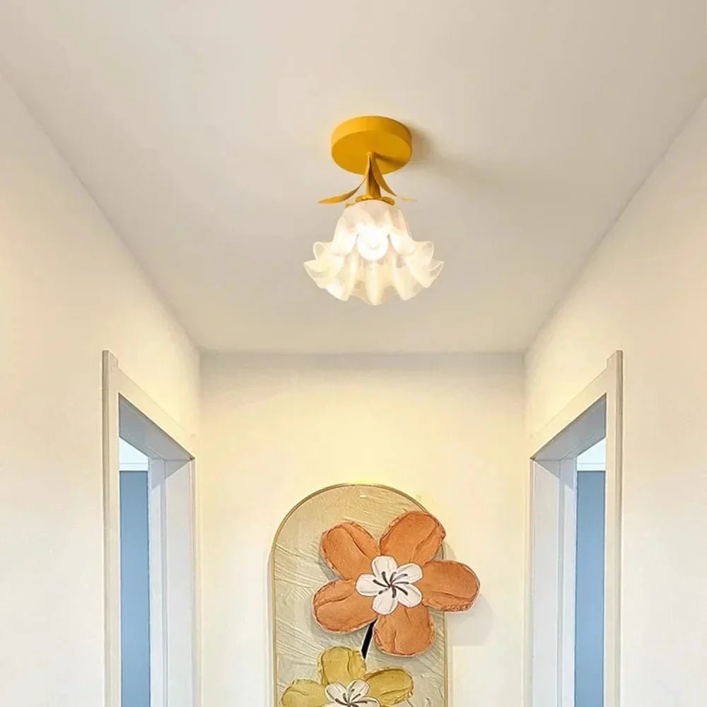 Claria - Tiffany-Deckenleuchte mit kleinen Glasblumen
