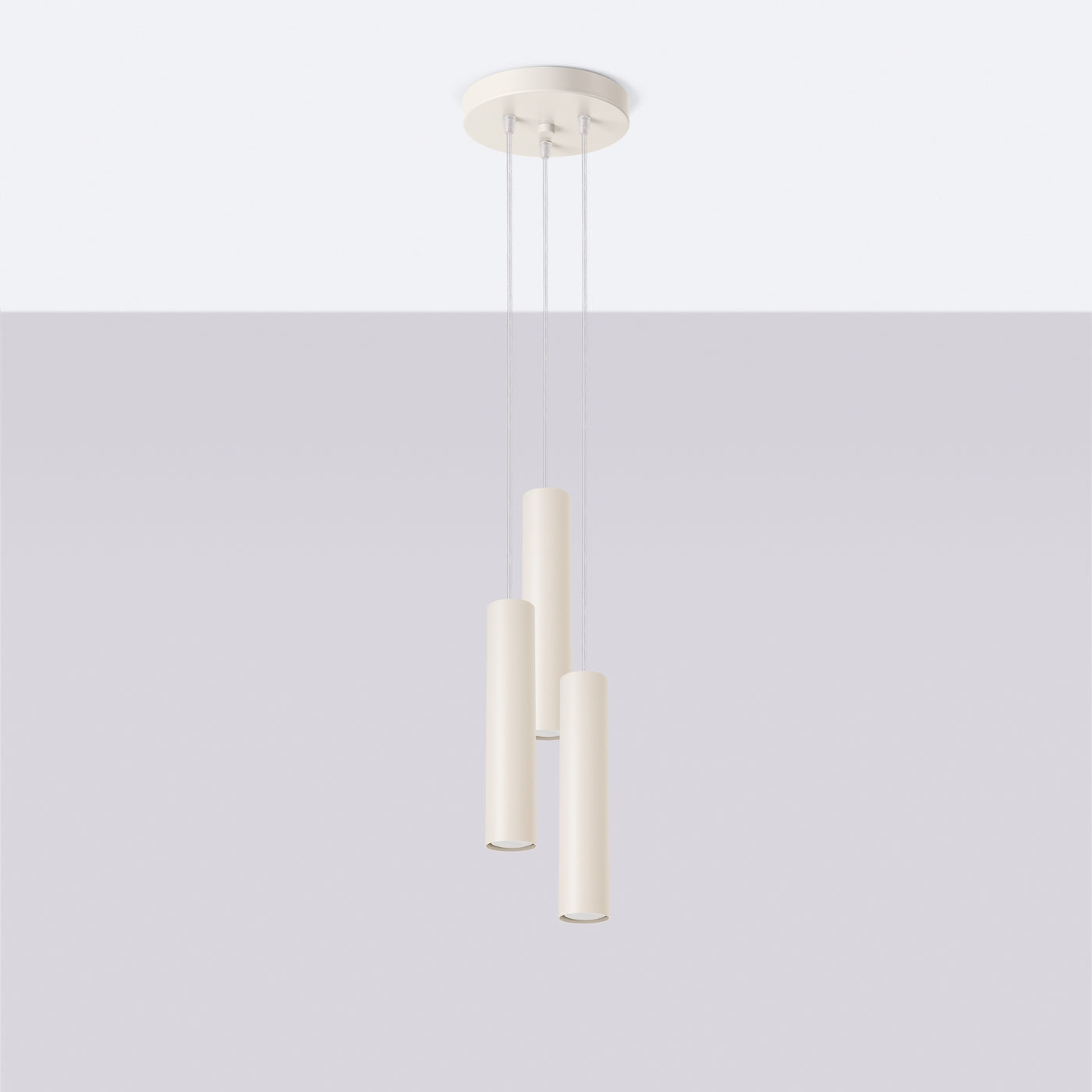Vortex - Pendelleuchte, 3-flammig, beige mit zylindrischen