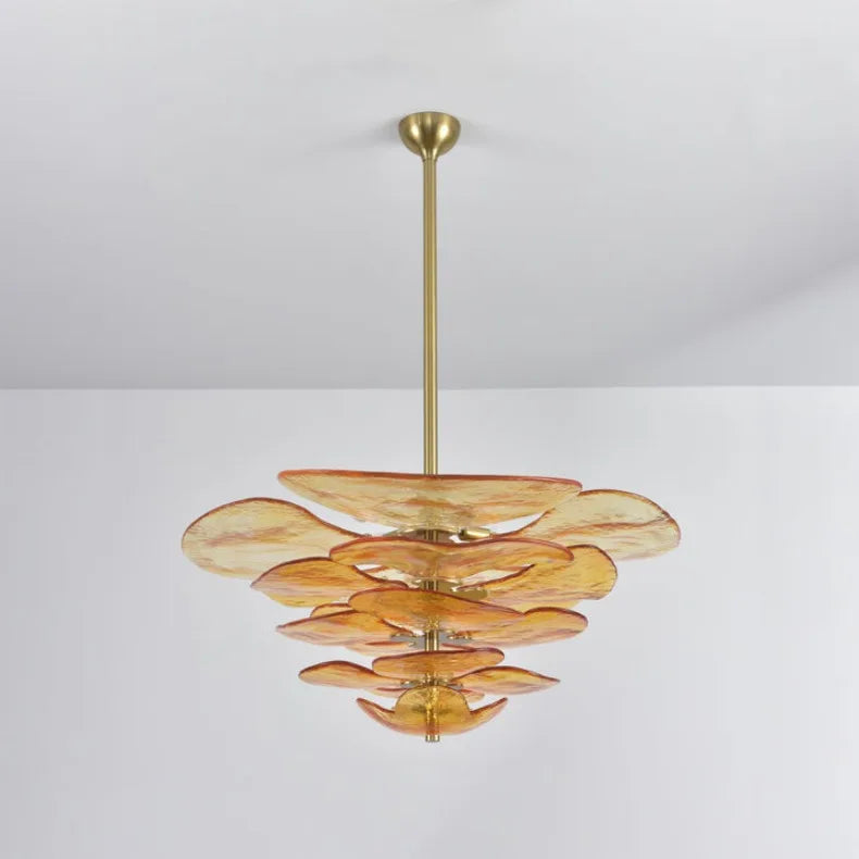 Claria - Lotusblatt-Kronleuchter aus Glas