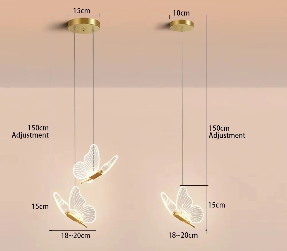 Schmetterlingsdesign - LED-Pendelleuchte,