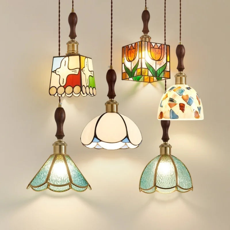 Polara - Tiffany-Pendelleuchte aus Vintage-Glas
