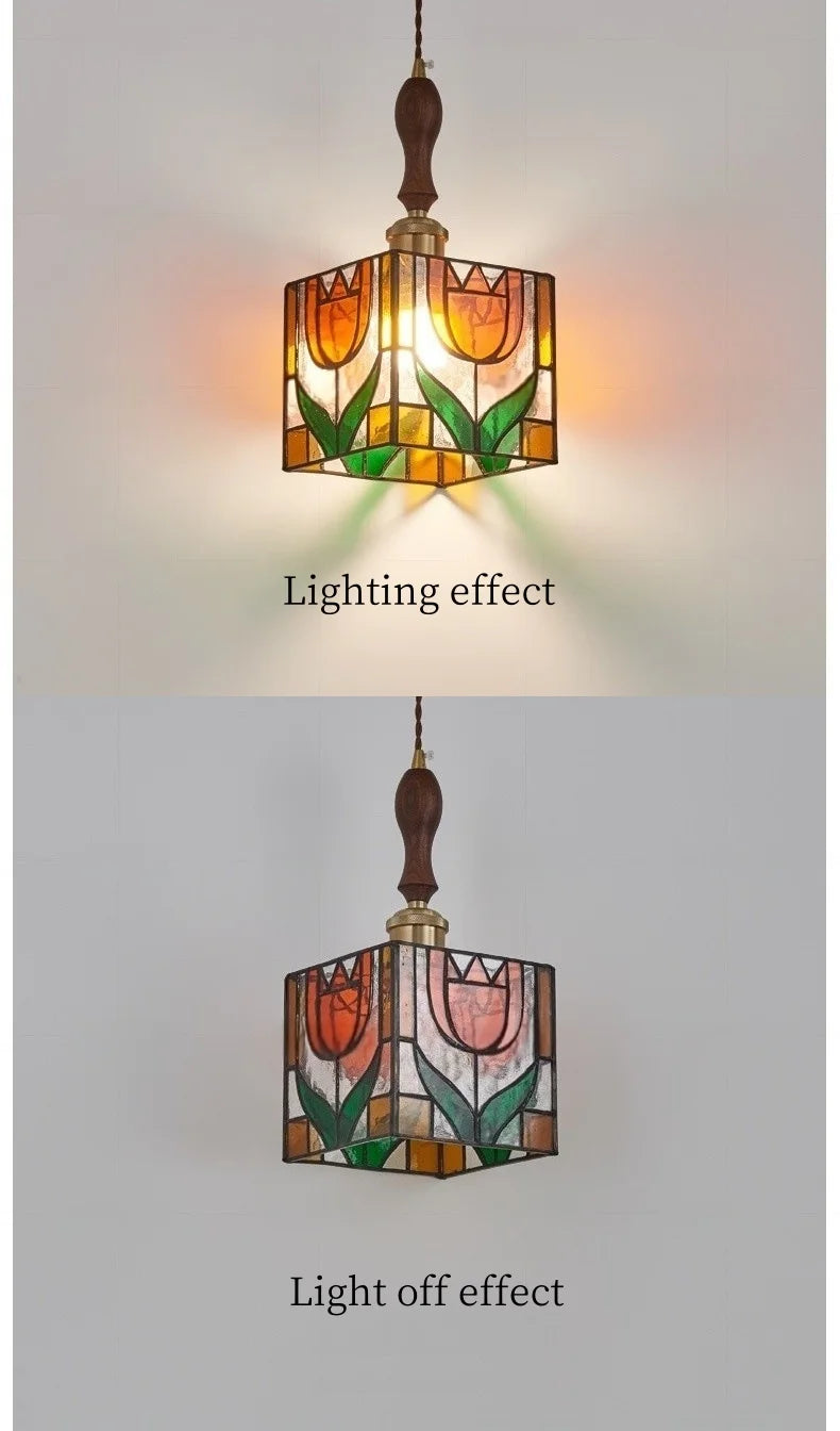 Polara - Tiffany-Pendelleuchte aus Vintage-Glas
