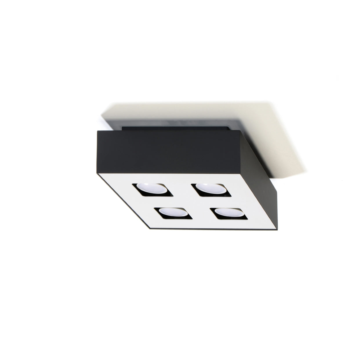Mono - 4 Deckenleuchte, schwarz, aus Stahl, 24 × 24 cm