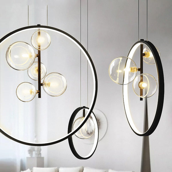 Nordic - Bubble Glas-Pendelleuchte mit Ring