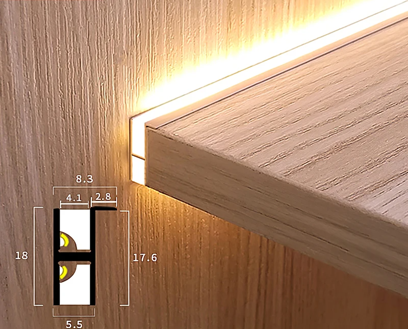 Unsichtbarer - LED-Streifen für 18-mm-Regalböden