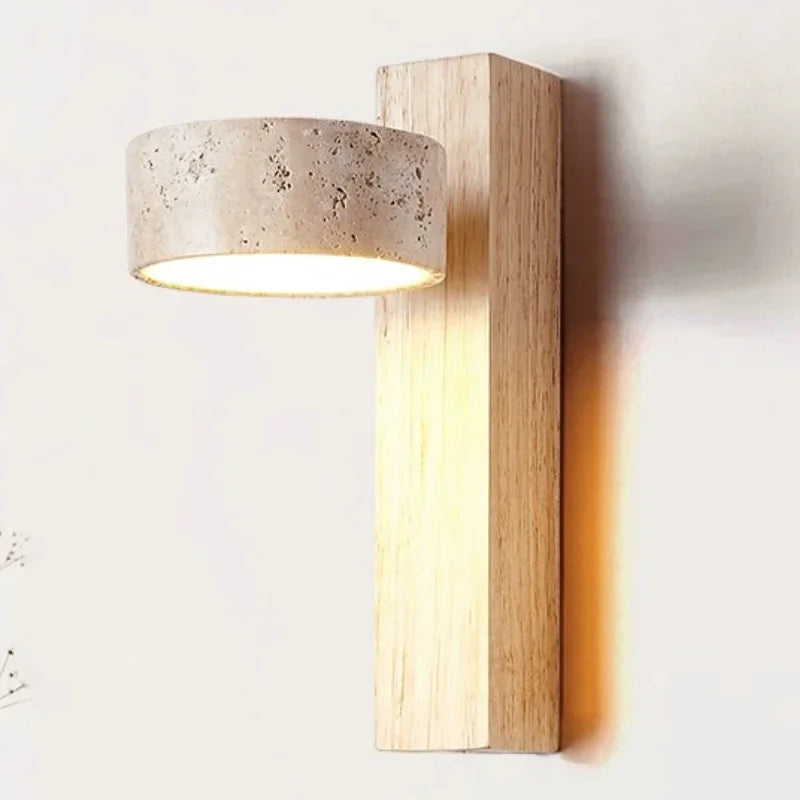 Luzana - Travertin-Wandleuchte Wabi-Sabi mit warmem