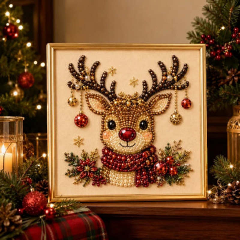Perlevika – Gerahmtes Weihnachts-Diamantmalerei-Set