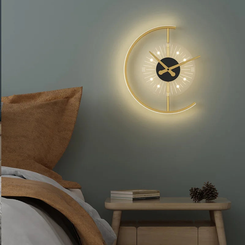 Glinto - LED-Wandleuchte im Uhrendesign mit E27-Fassung