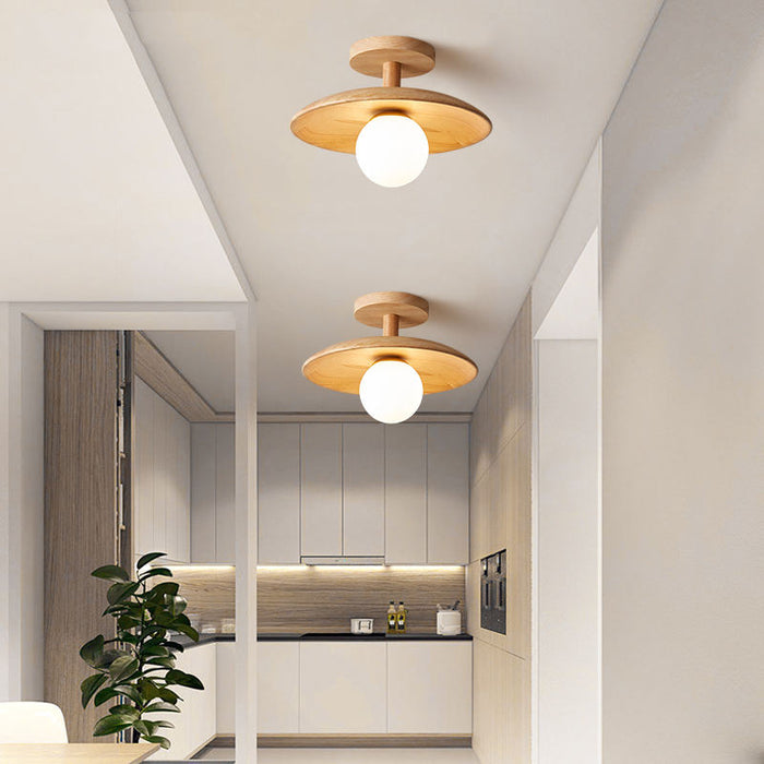 Japanische - Deckenlampe aus Holz & Eisen mit Acryl
