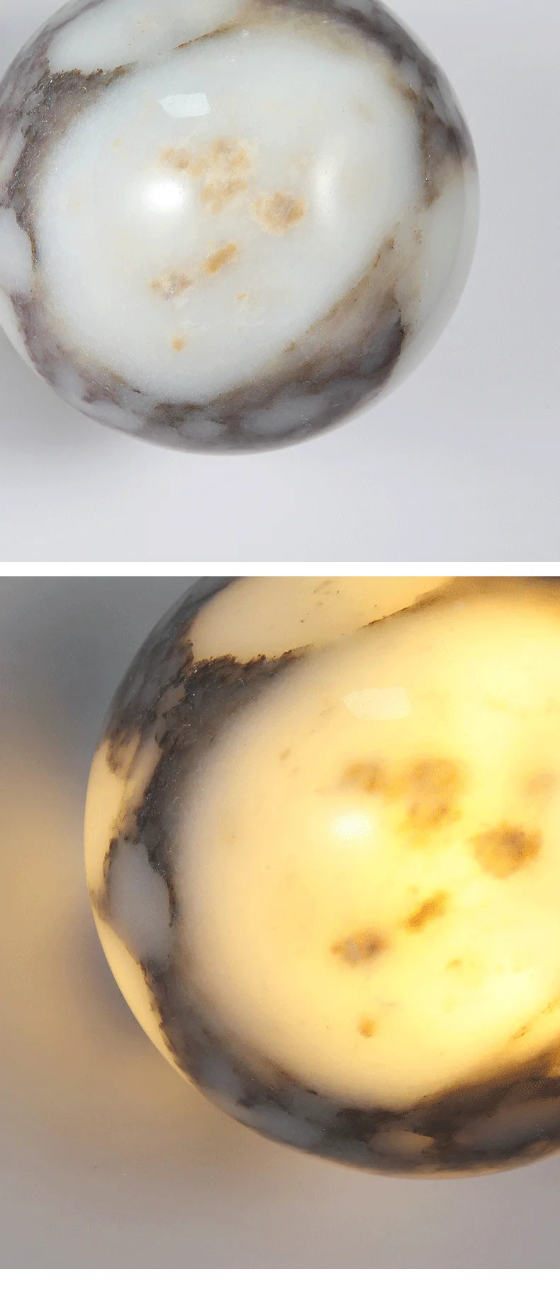 Lumera - Wandleuchte aus Naturstein, Marmorkugel