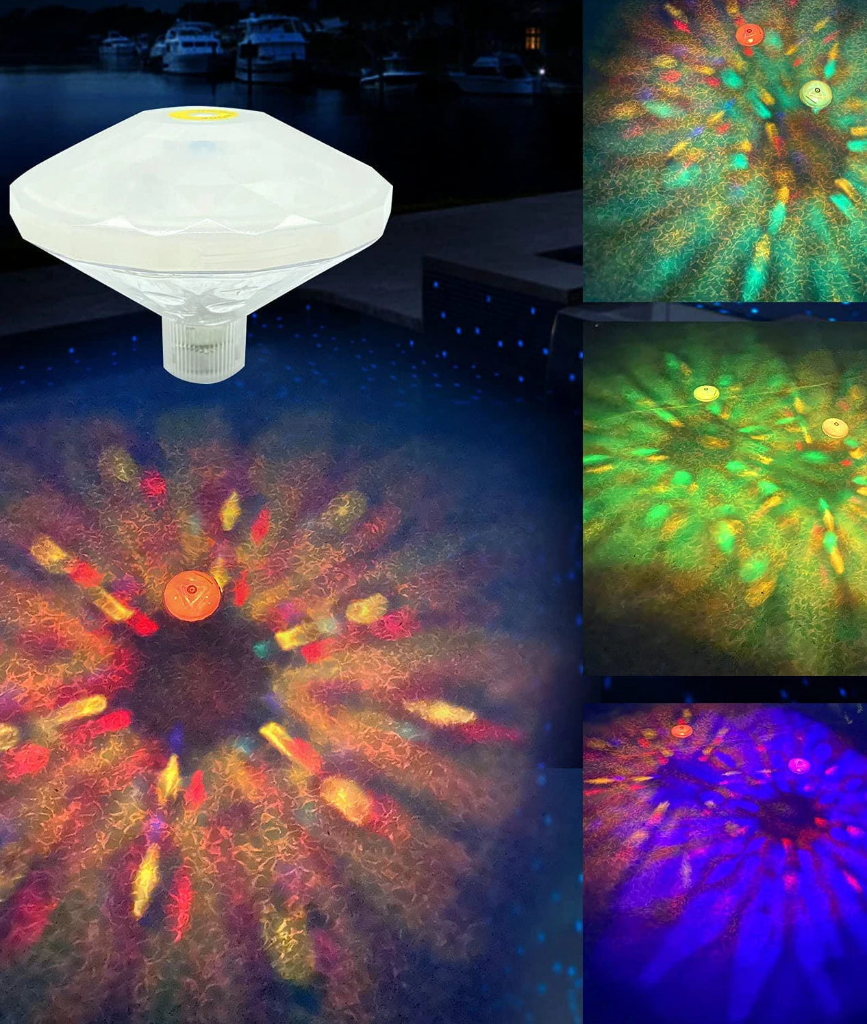 Schwimmende - RGB-Discoleuchte IP68 für Pool & Badewanne