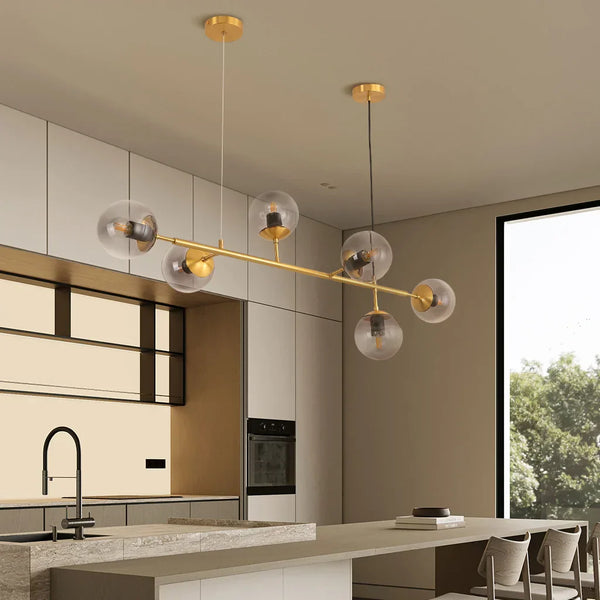 Plafona - Pendelleuchte mit Glaskugel und Metallstange