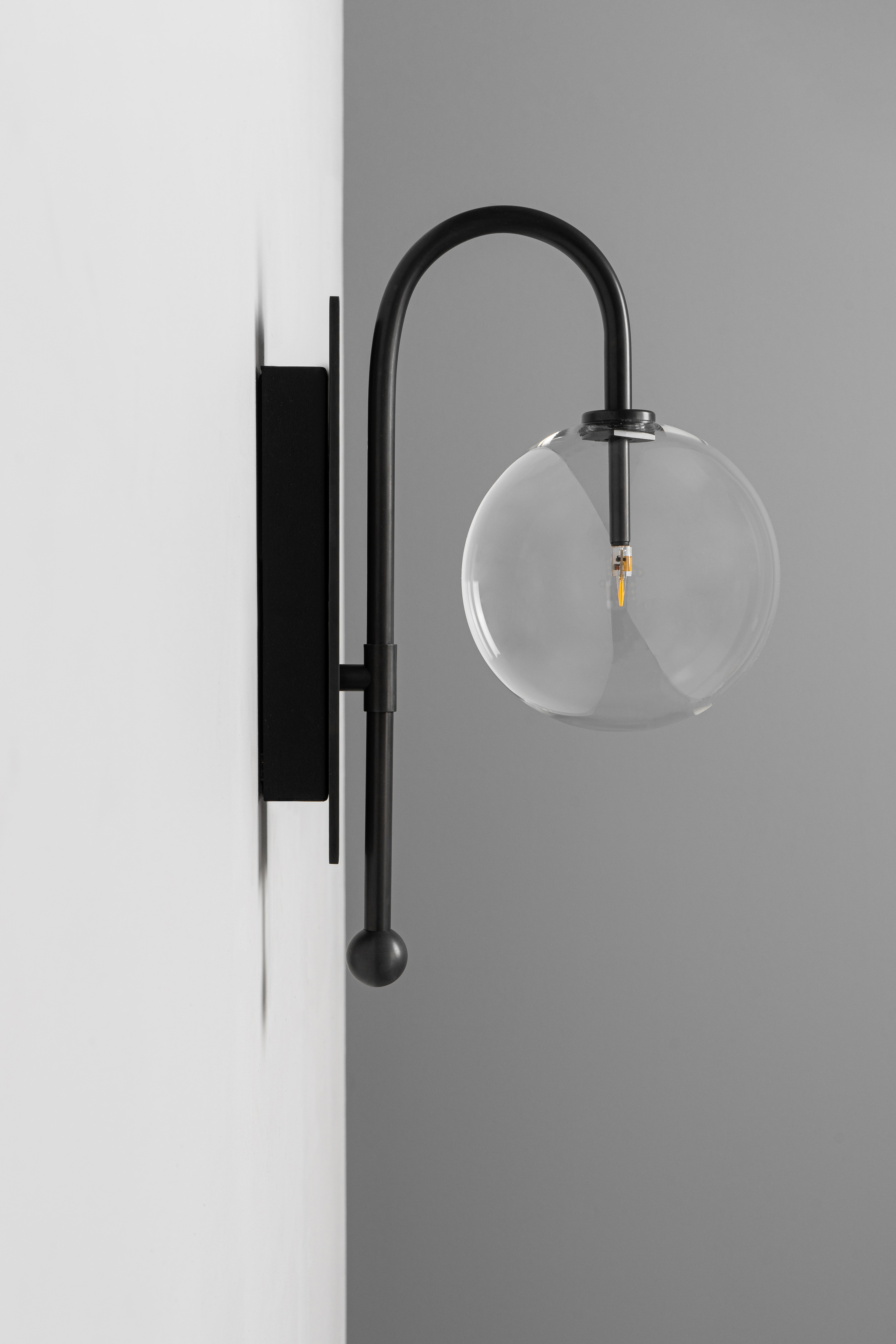 Metall/Glas - Designer-Wandleuchte, Metall/Glas